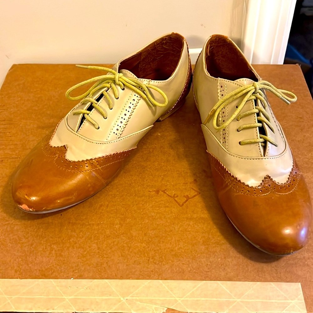 Faux Leather Two tone Oxfords